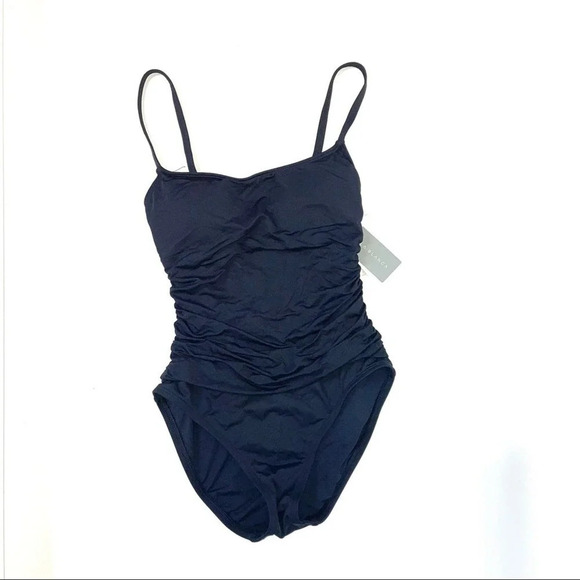 NEW La Blanca Island Goddess Lingerie One Piece Swimsuit Solid Black Size 2 - Picture 3 of 8